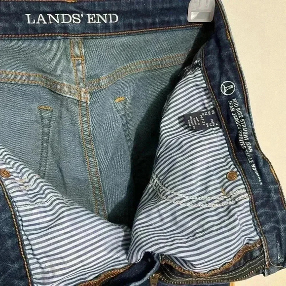 Lands End Women’s dark wash jeans, Mid-Rise Straight Jeans, Petite size 12 - Picture 4 of 7